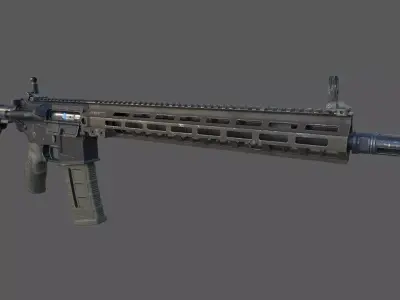 Carbine M4A1 Assault Rifle MK18 Low-poly 3D model