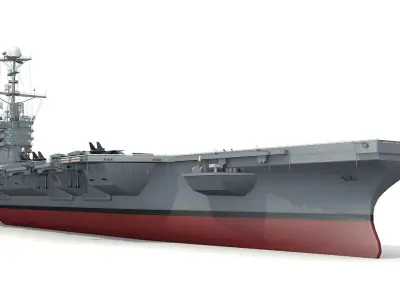 Aircraft carrier Low-poly 3D model