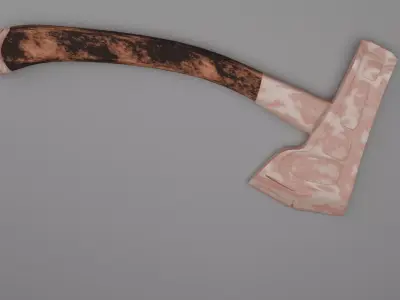 Rusted Axe LOW POLY GAME READY Low-poly 3D model