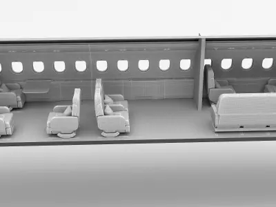 Buisiness jet interior Bej 3D model