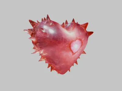 Valentines Day Thorny Heart - 3D Model of a stylized Heart Low-poly 3D model