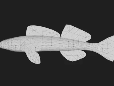 Logperch Low-poly 3D model