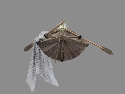 Medieval Fishing Boat 3D model