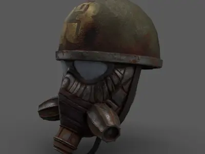 Scifi military helmet  Low-poly 3D model