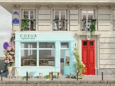  coeur  healthy epicerie cafe paris 3D model