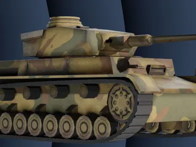 Panzer 4 - PzKpfw IV - WW2 Tank Low poly 3D model Low-poly 3D model