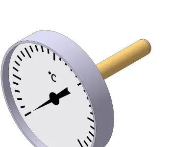 Thermometer d80 mm in a sleeve L50 mm 3D model