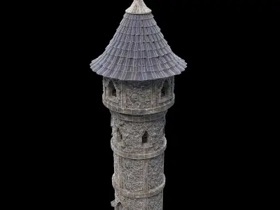 MAGE WIZARD TOWER ANCIENT MAGIC TURRET CASTLE SORCERY AAA Low-poly 3D model