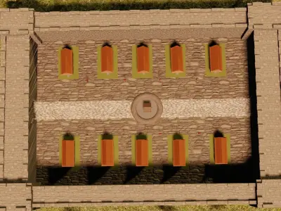 medieval village Low-poly 3D model