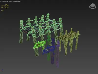 wooden pier Low-poly 3D model