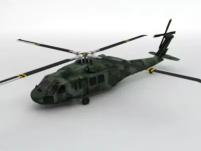 UH 60 Blackhawk Helicopter -2  Low-poly 3D model