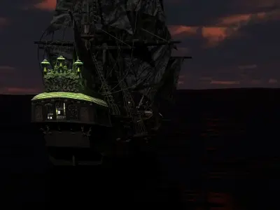 Black Pearl ship 3D model