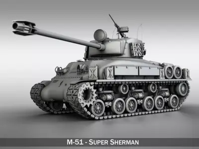 M-51 Super Sherman  3D model