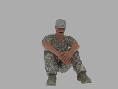 4 Rigged Soldier Pack 3D model