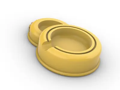 ashtray with a place for lighter 3D print model