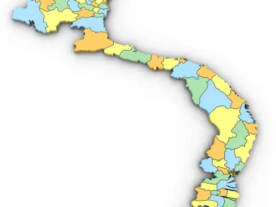 3d Political Map of Vietnam 3D model