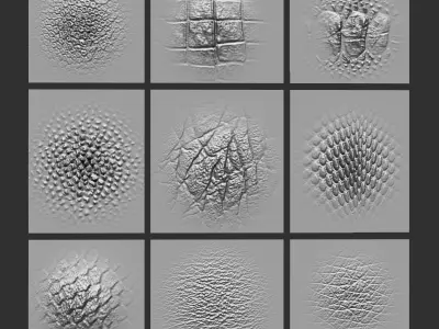 40 Animal Skin Alpha and Brush Low-poly 3D model