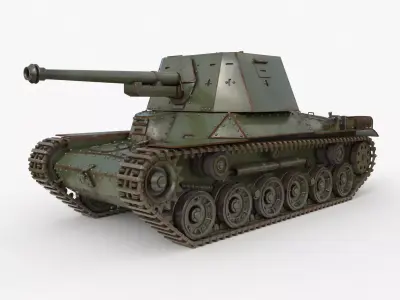 Tank Type 3 Ho Ni III Japan Vray 3D model