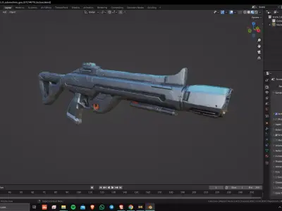 Sci-Fi SubMachine Gun 01 Low Poly Game Ready Asset Low-poly 3D model