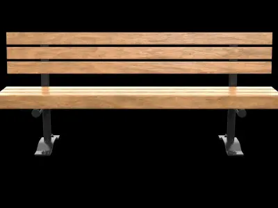 Public Bench V-05 Low-poly 3D model