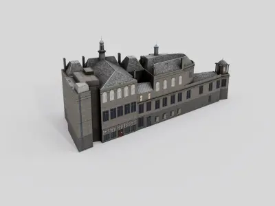Aberdeen Central Library Building Low-poly 3D model