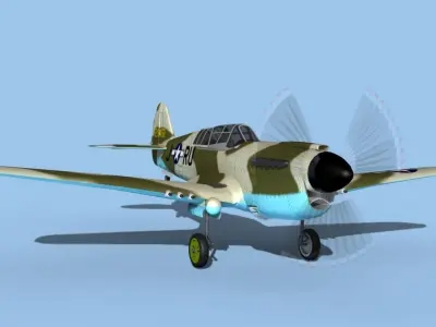 Curtiss P-40N Warhawk V05 USAAF 3D model