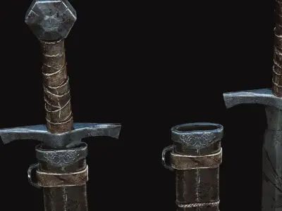 Medival Dagger Low-poly 3D model