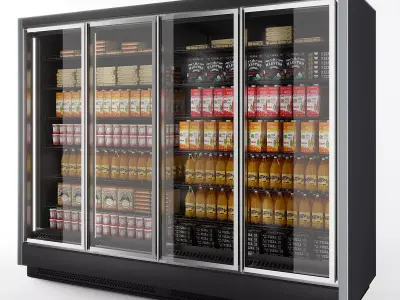 Vertical Glass Door Commercial Fridge 3D model