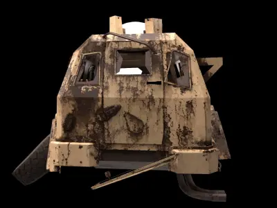 damaged Terradyne Gurkha lapv Free low-poly 3D model