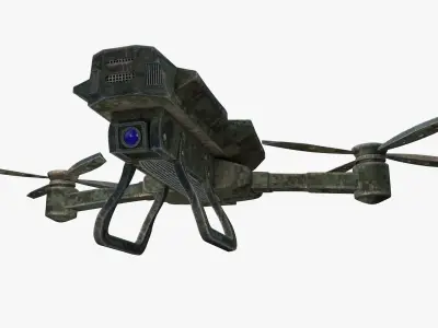 Detailed military drone reconnaissance with pbr materials Low-poly 3D model