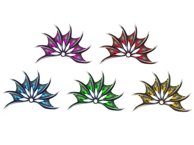 a Set of Fan Weapons Low-poly 3D model