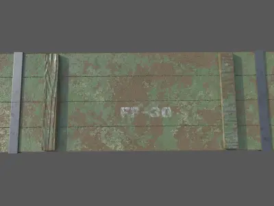 Old military crate Low-poly 3D model