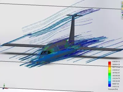 canard Jet flow simulation Free 3D model