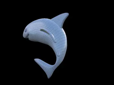 SHARK icon Low-poly 3D model