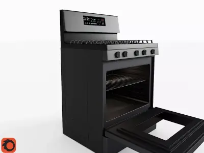 Modern Smart Stove Free low-poly 3D model