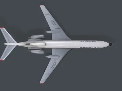 Tupolev Tu-154 USSR With LODs Low-poly 3D model
