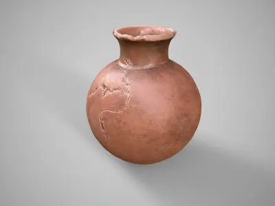 Clay Vessel-3 Low-poly 3D model