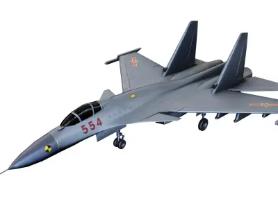 Shenyang J-15 Chinese Fighter Jet Low-poly 3D model