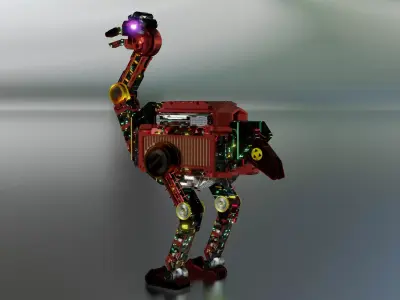 MECHANICAL SCIFI OSTRICH 3D model purchase