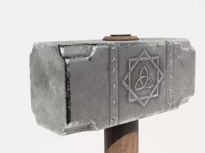 Medieval SledgeHammer Free low-poly 3D model