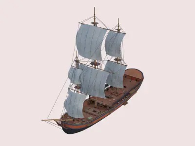 Columbia Ship Low-poly 3D model