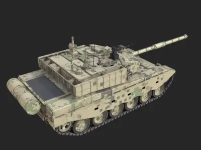 4 coatings of PLA Army ZTZ99A ZTZ-99A Main Battle Tank MBT Low-poly 3D model