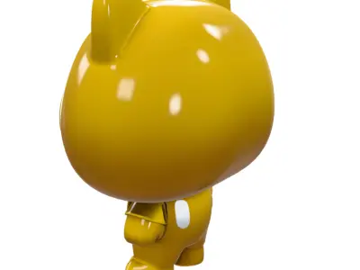 Golden Cat Character 3D model