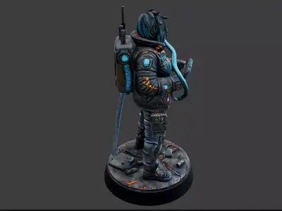 Cyberpunk Hacker STL - 3D Print Miniature 3D print model