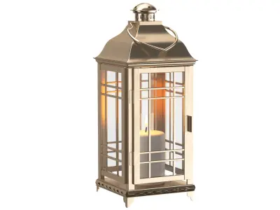 Candle Lantern Golden 3D model