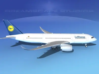 Airbus A350-800 Lufthansa 3D model