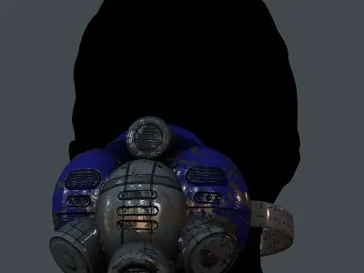 Gas mask helmet 3d model scifi Low-poly Low-poly 3D model