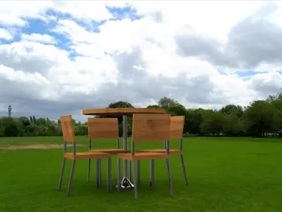 Table w chairs 3D model