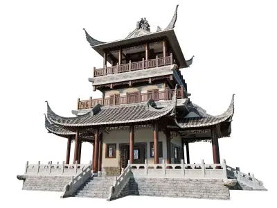 Traditional Pavilion Pagoda Exterior 3D model