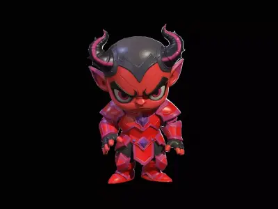 ChibiDemon6Pack1 Low-poly 3D model